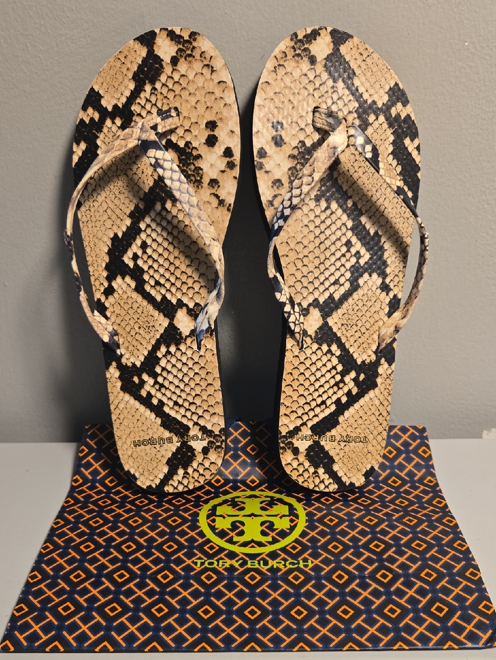 Tory Burch Snakeskin Print Sandals